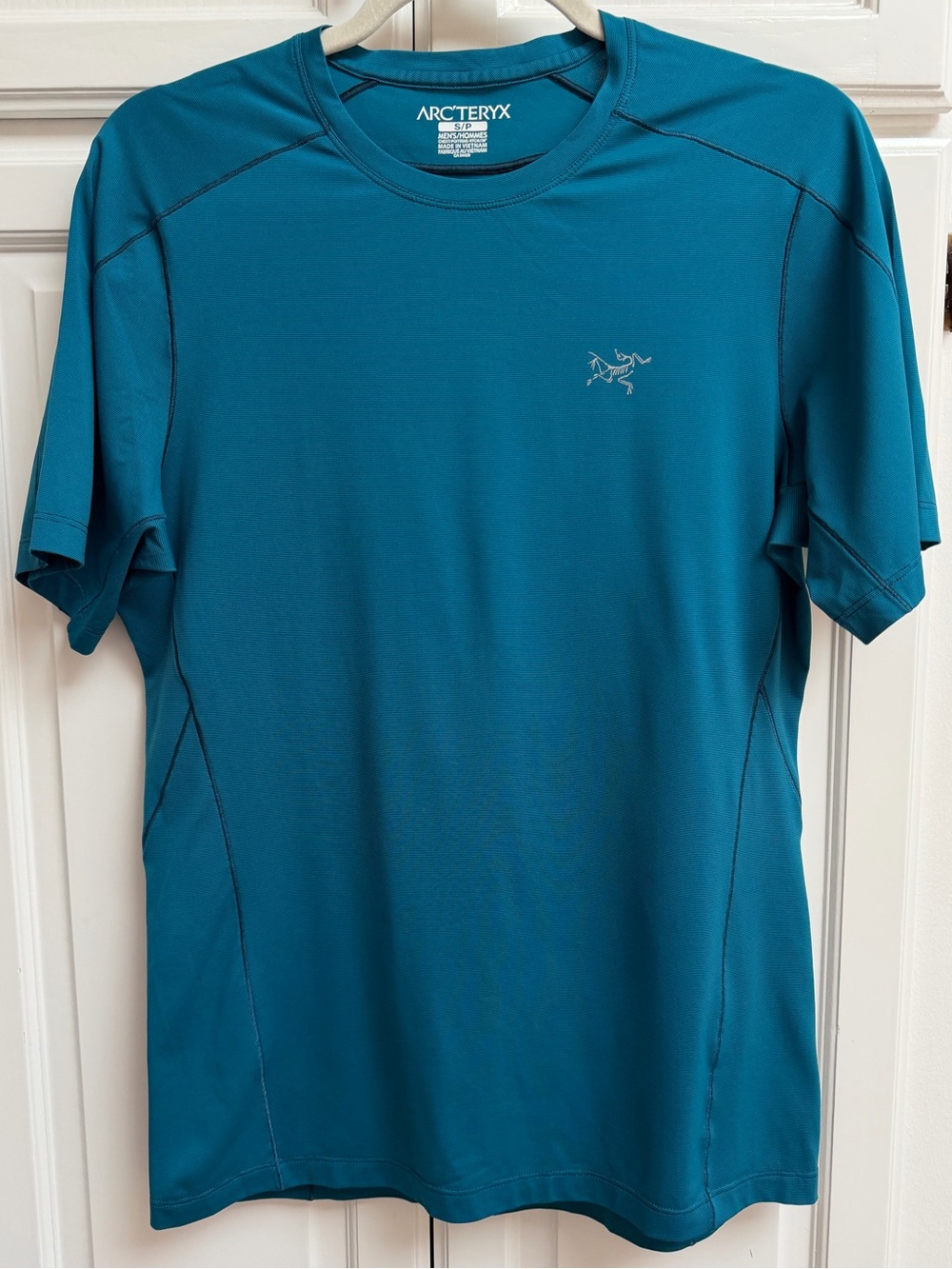 Arc’teryx Men’s Motus Crew SS Running Shirt in Teal Blue Size Small